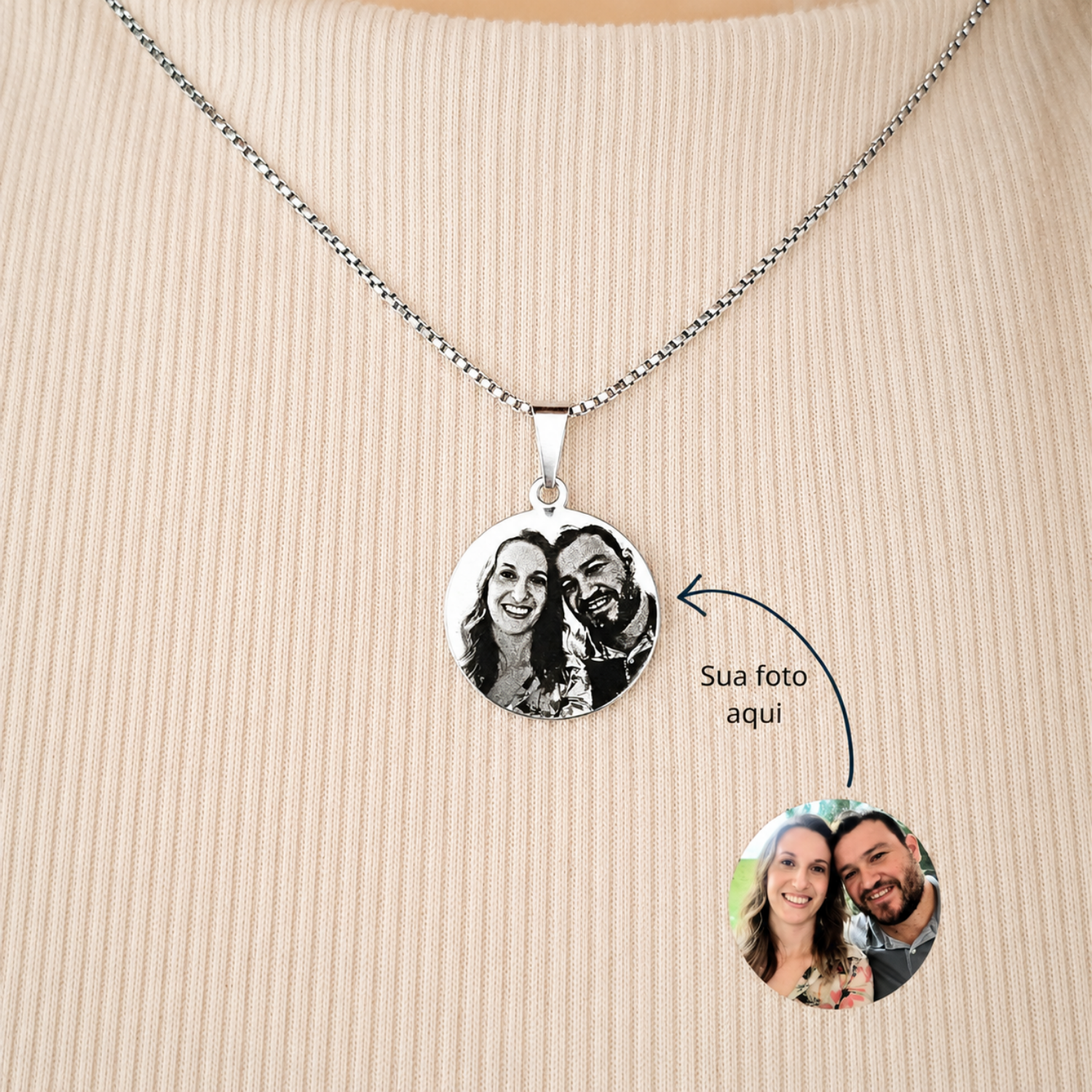 Colar Personalizado com Foto a Laser