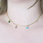Colar Choker Gotas Coloridas - Imagem 2